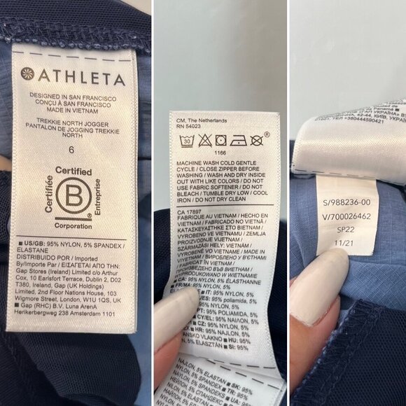Athleta Trekkie North Jogger Ethereal Bloom flower print Size 6 Navy Blue nylon - Picture 11 of 11